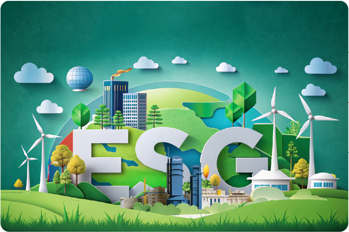 Minh họa bối cảnh ESG và các nguồn năng lượng sạch