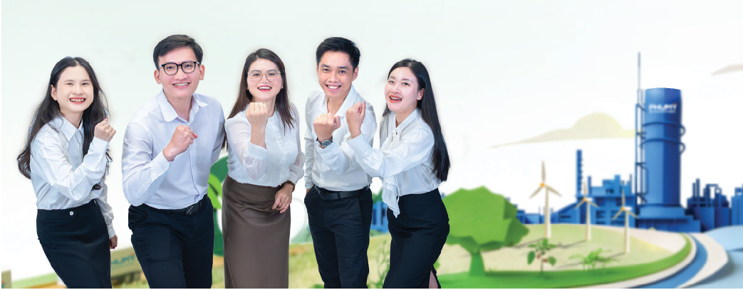 Hình ảnh đội ngũ nhân viên đoàn kết và các hoạt động cộng đồng của PVFCCo