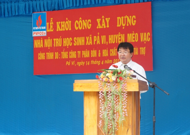 Starting construction of the dormitory for students of the Junior High School at Pa Vi Commune, Meo Vac District, Ha Giang Province