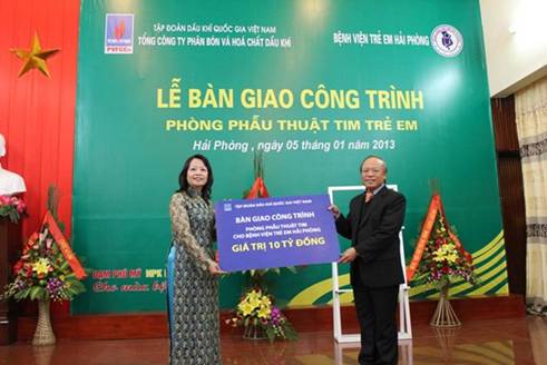 PVFCCo bàn giao công trình Phòng phẫu thuật tim trẻ em tại BV Trẻ em Hải Phòng