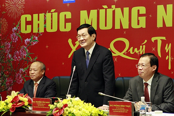 On the occasion of Lunar New Year, State President Truong Tan Sang wishes PVN the 7 best things