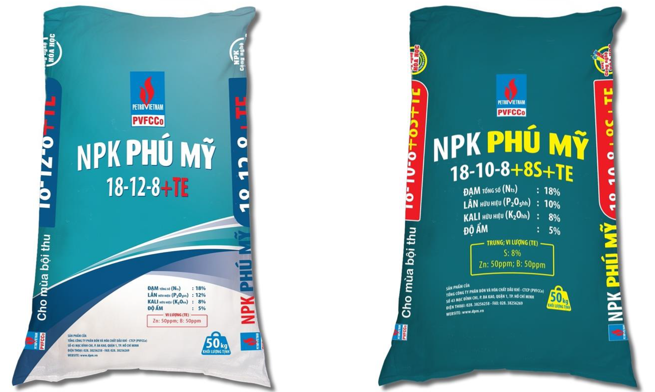 NPK Phú Mỹ ra mắt dòng công thức mới: NPK Phú Mỹ 18-12-8+TE và NPK Phú Mỹ 18-10-8+8S+TE