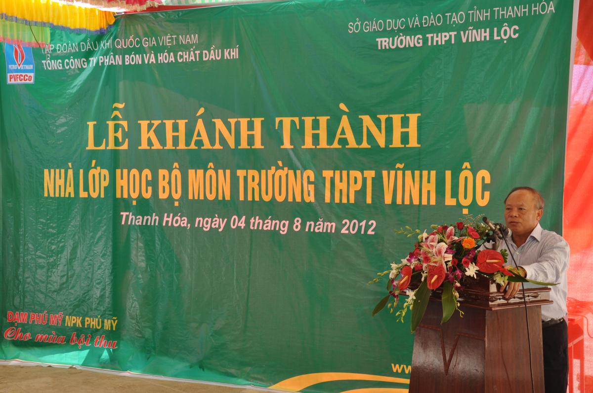 Inauguration of Subject classroom spondsored by PVFCCo at Vinh Loc High School