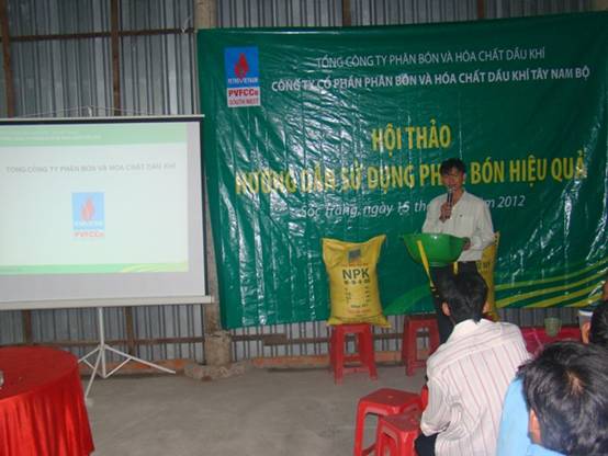 PVFCCo-SW tổ chức Hội thảo “Hướng dẫn sử dụng phân bón hiệu quả” tại tỉnh Sóc Trăng