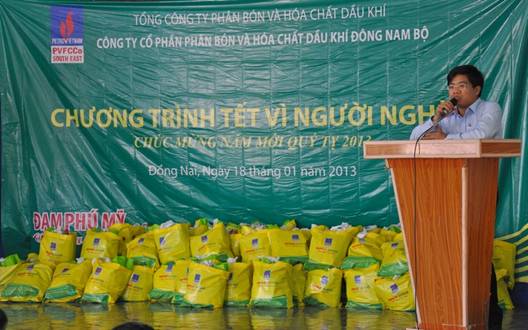 PVFCCo sẽ thực hiện “cứu trợ nhân đạo, khắc phục hậu quả thiên tai nhân dịp tết Quý Tỵ 2013” tại tỉnh Bình Thuận và tỉnh Đồng Nai