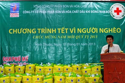 PVFCCo sẽ cứu trợ nhân đạo, khắc phục hậu quả thiên tai nhân dịp tết Quý Tỵ 2013 tại tỉnh Ninh Thuận