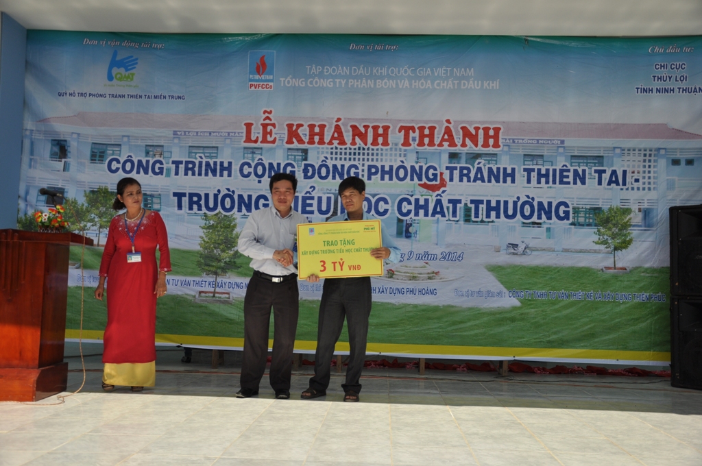 PVFCCo khánh thành công trình Nhà cộng đồng phòng chống thiên tai trường tiểu học Chất Thường, Ninh Thuận