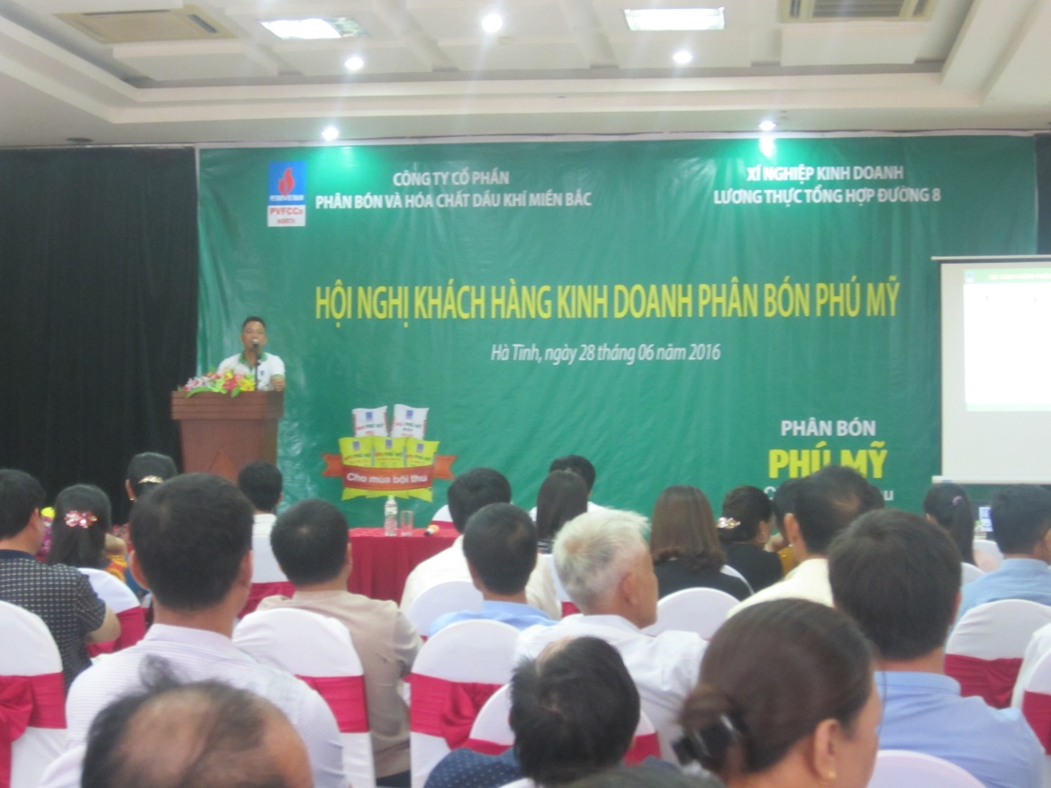 Hội nghị tổng kết kinh doanh phân bón Phú Mỹ vụ Xuân và triển khai kế hoạch vụ Hè Thu 2016 khu vực Hà Tĩnh.