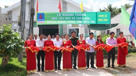 PVFCCo khánh thành công trình Nhà văn hóa ấp Phú Thuận và Thới Thuận, huyện Giồng Trôm, Bến Tre